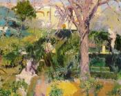 华金 索罗利亚 巴斯蒂达 : Gardens of the Alcozof Seville in Wintertime